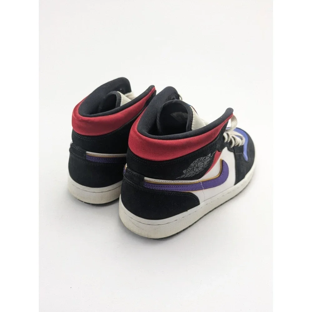 Mens Nike Air Jordan 1 Mid Se Rivals Black Red Blue Shoes 852542-006 Size 10.5